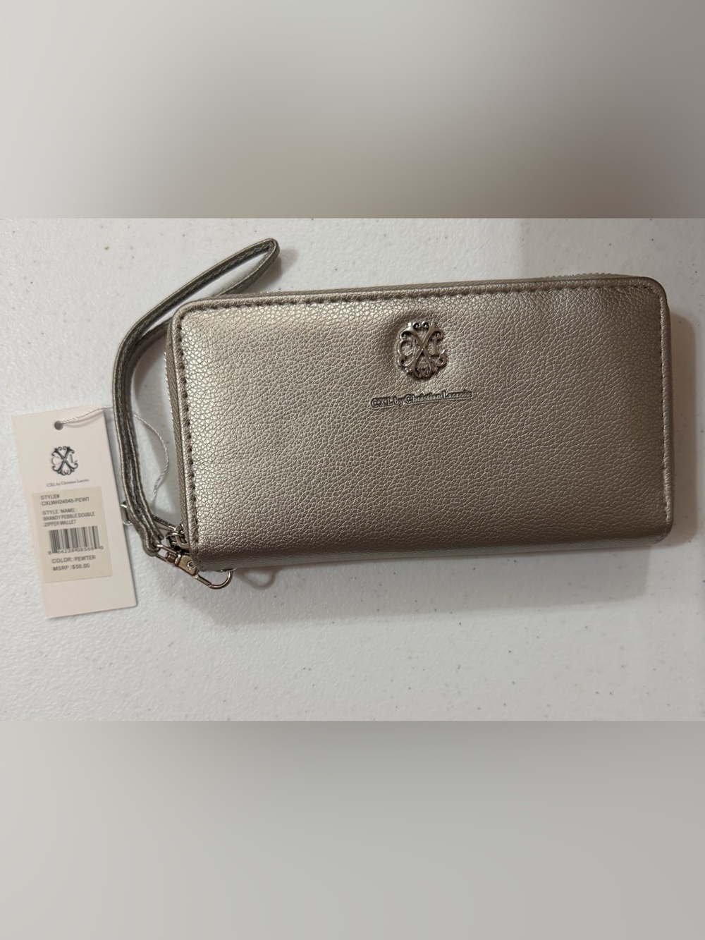 CXL by Christian Lacroix Metallic Wristlet Wallet - Silver